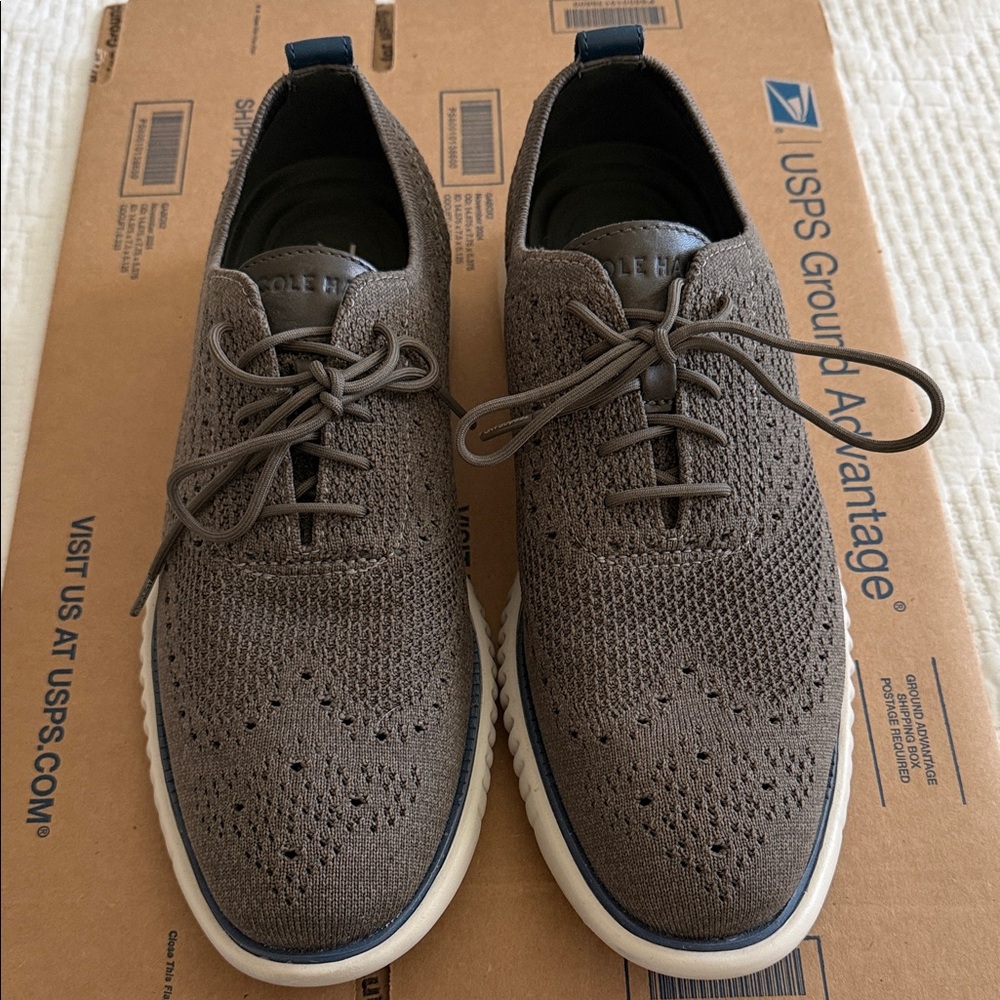 Cole Haan Men's Brown Knit Oxford Shoes